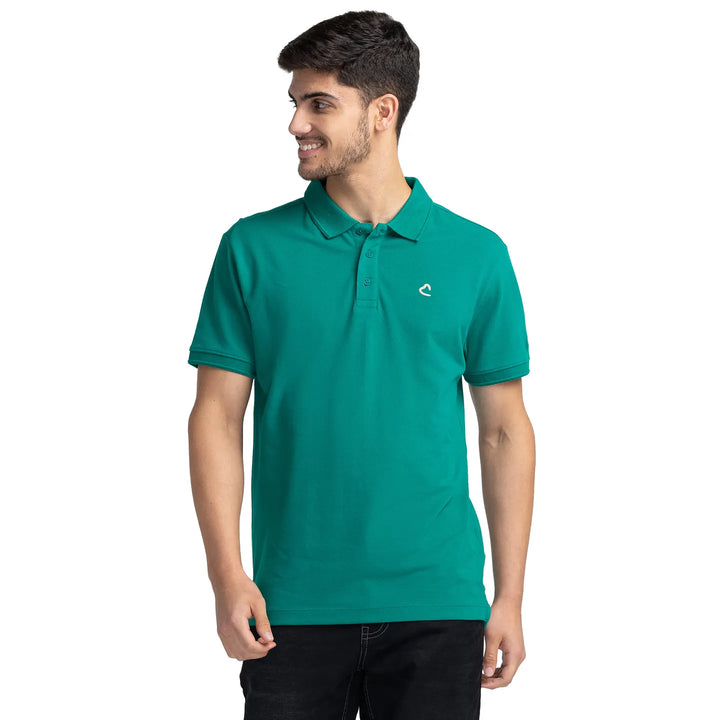 Green Regular Fit Men's Polo T-shirt by Being Human Clothing