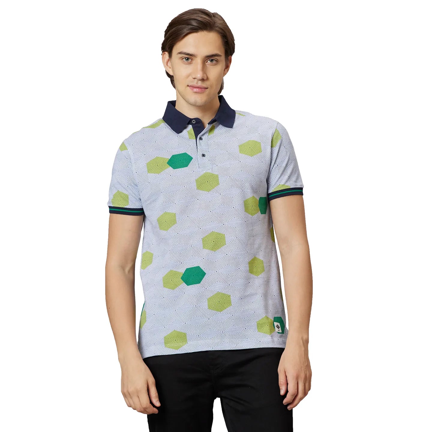 Being Human Clothing Men Regular Fit Polo Neck T-Shirts-White