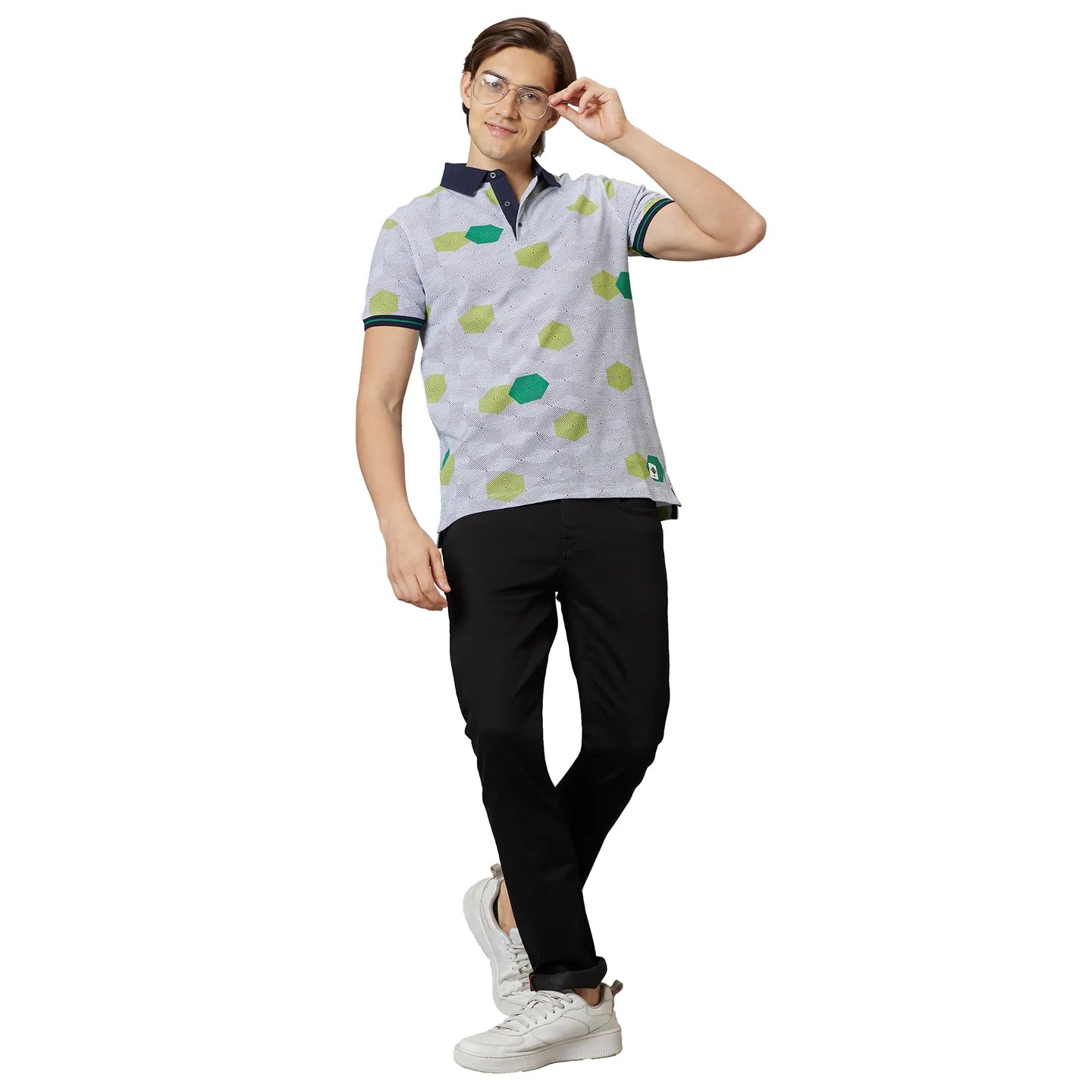 Being Human Clothing Men Regular Fit Polo Neck T-Shirts-White