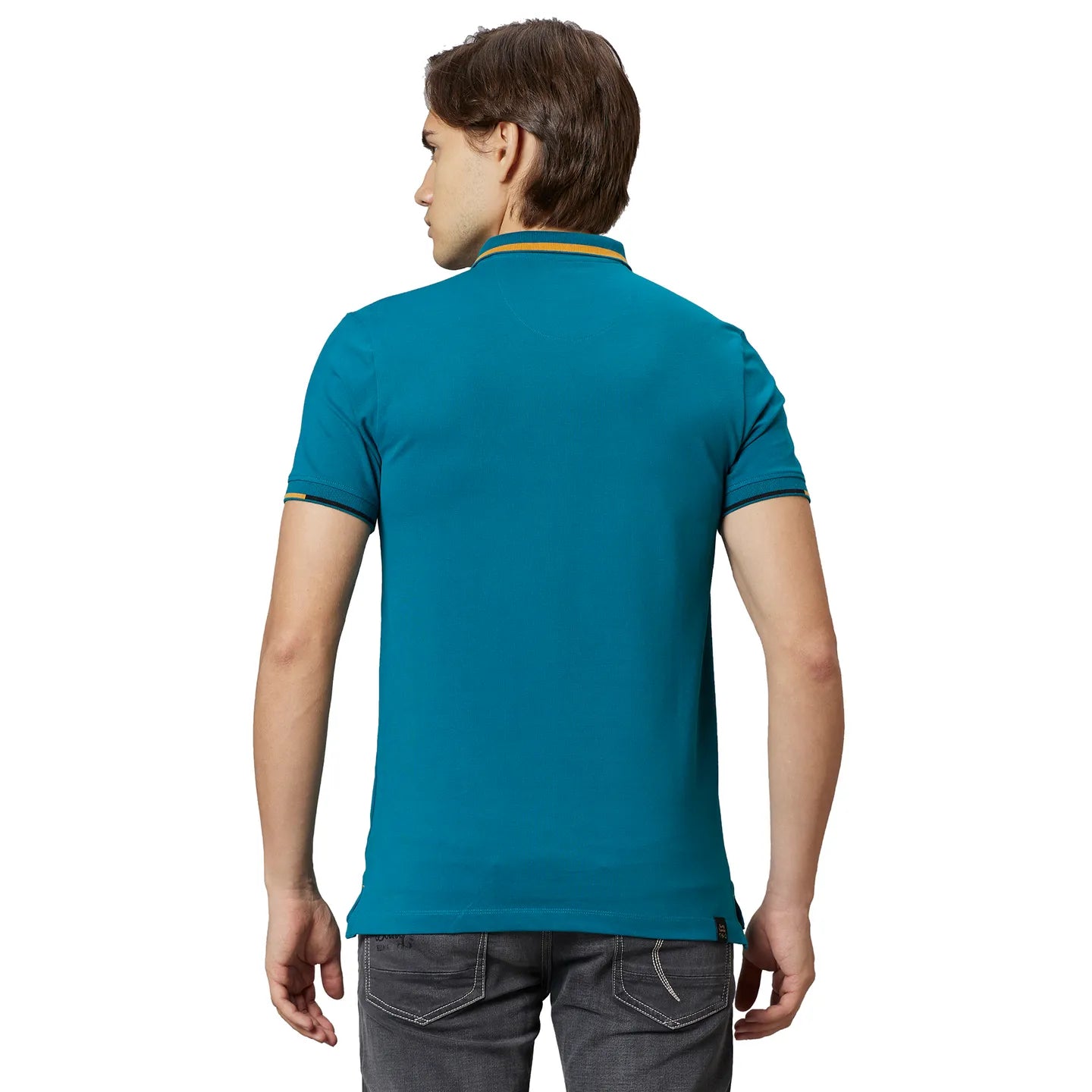 Being Human Clothing Men Regular Fit Polo Neck T-Shirts-Dark Teal