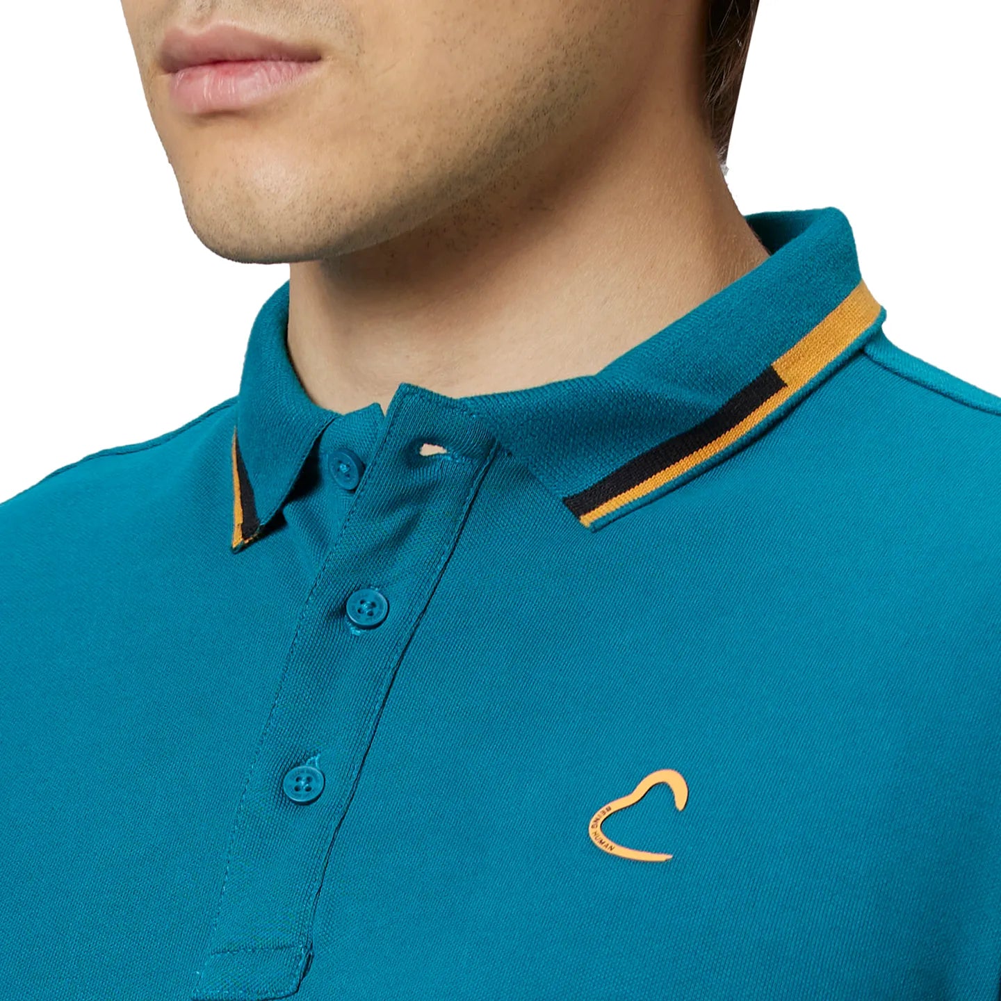 Being Human Clothing Men Regular Fit Polo Neck T-Shirts-Dark Teal
