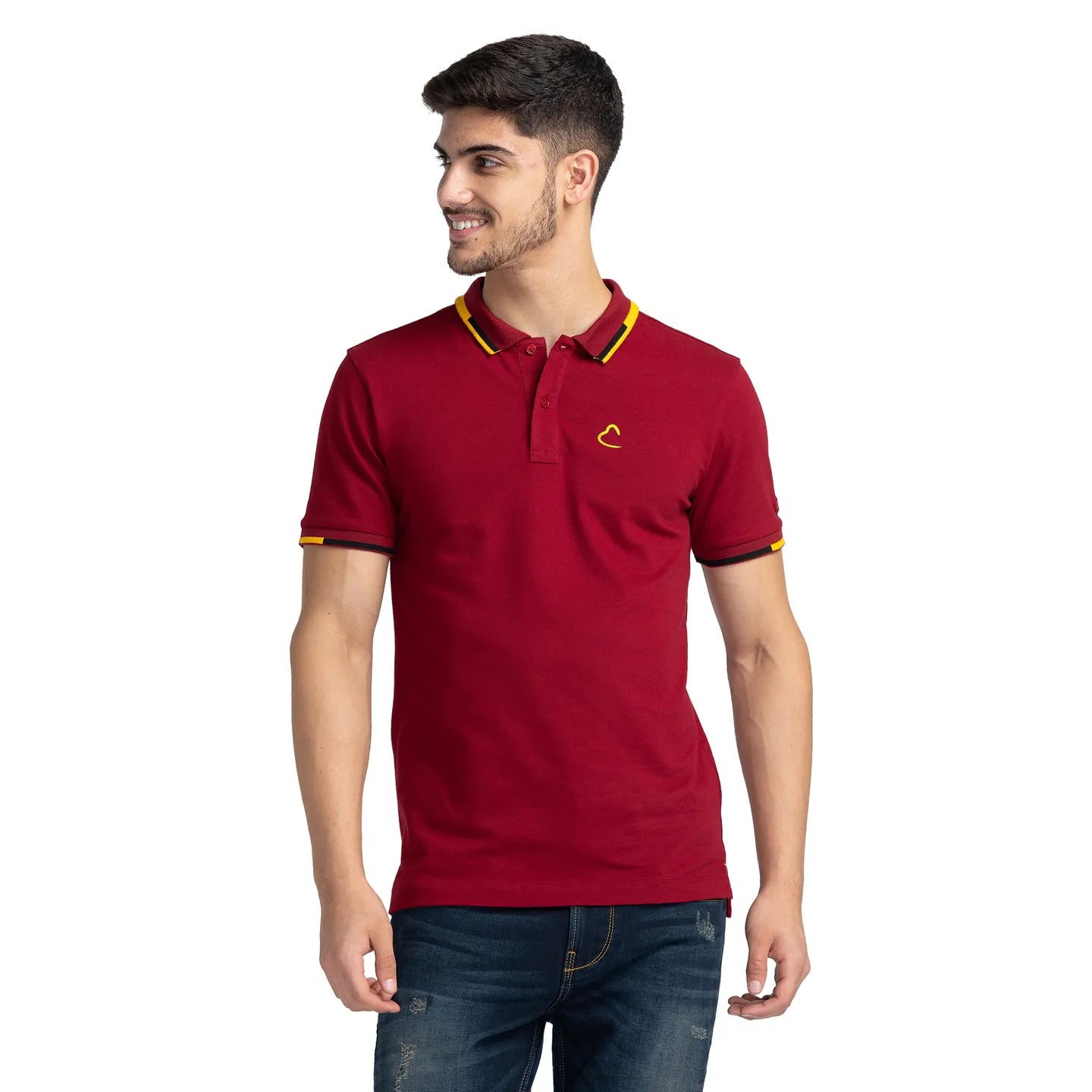Being Human Clothing Men Regular Fit Polo Neck T-Shirts-Pomegranate