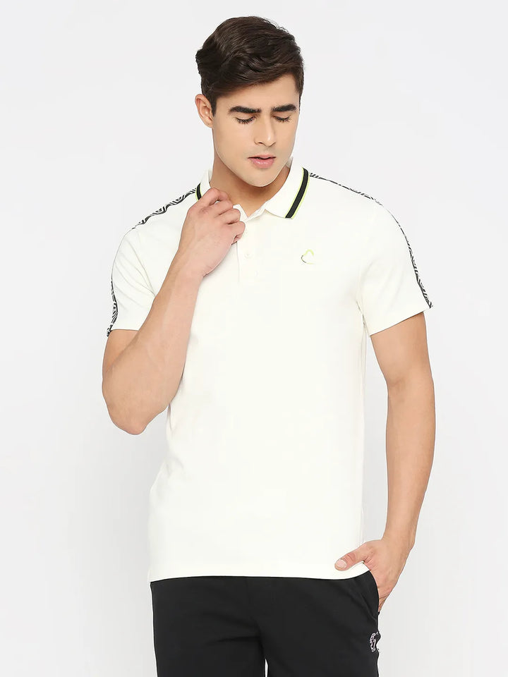 White Regular Fit Men's Polo T-Shirt