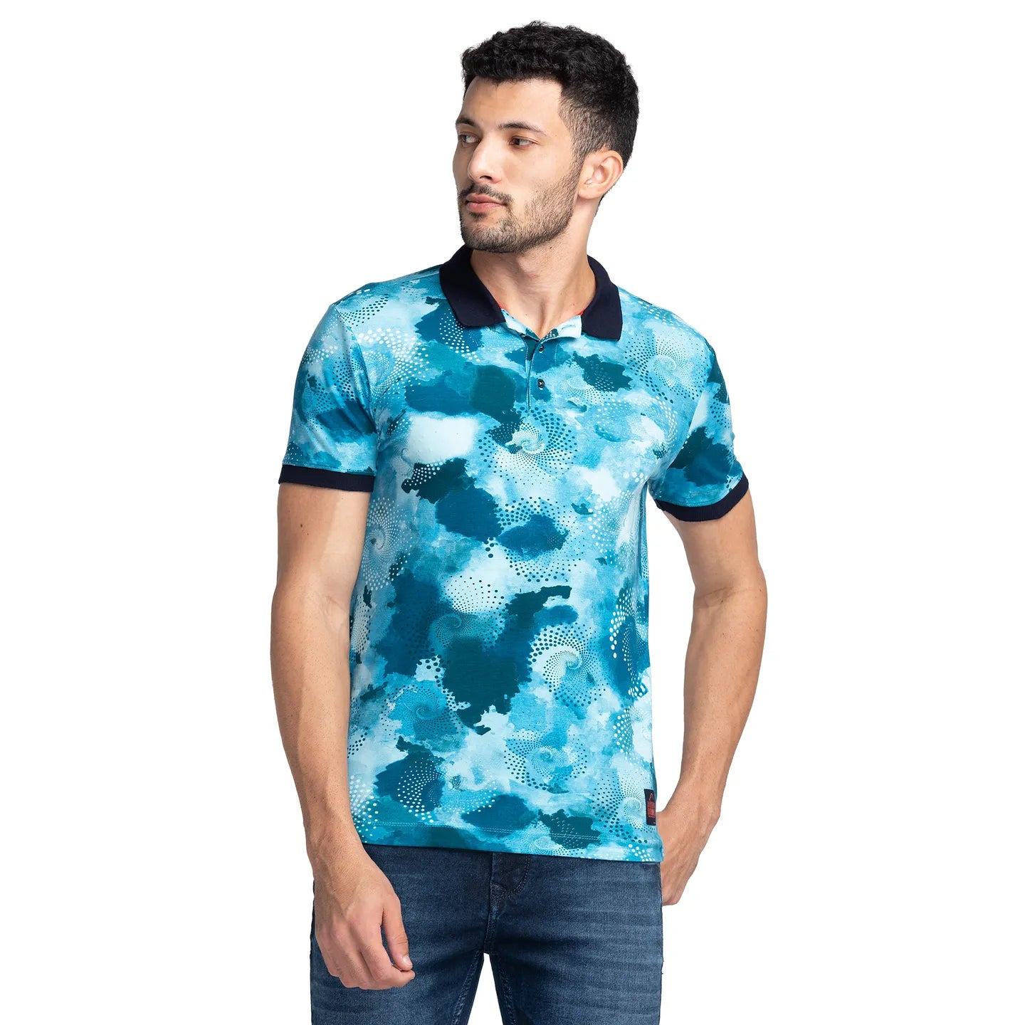 Being Human Clothing Men Regular Fit Polo Neck T-Shirts-Blue