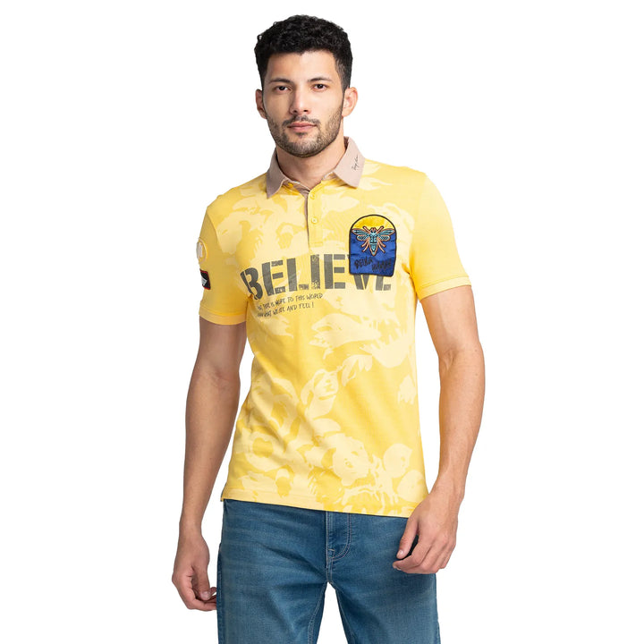 Orange Regular Fit Men's Polo T-Shirt