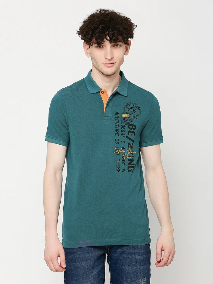 Green Regular Fit Men's Polo T-Shirt