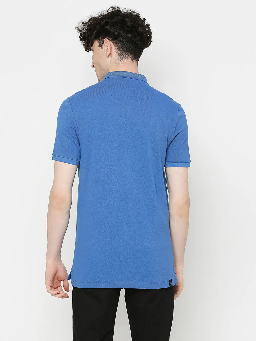 Blue Regular Fit Men's Polo T-Shirt by Being Human Clothing