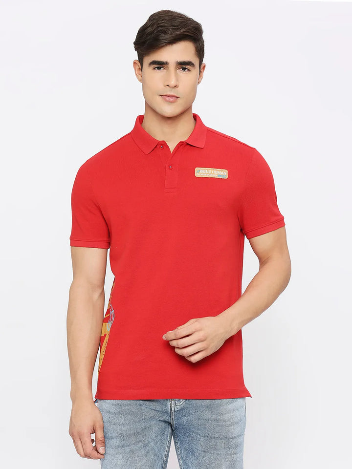 Red Regular Fit Men's Polo T-Shirt