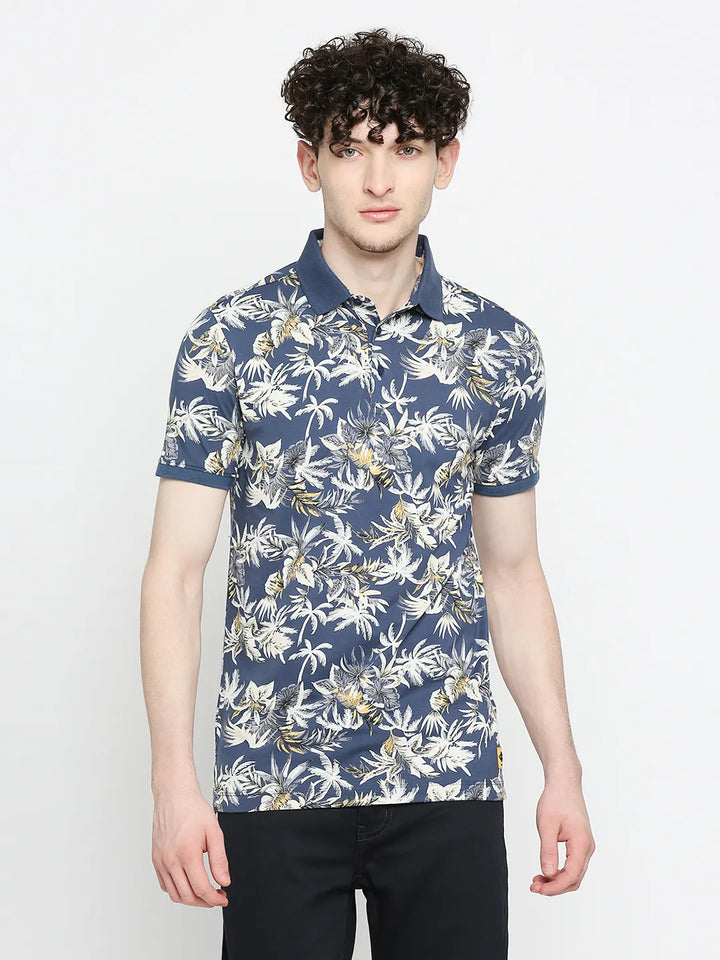 Blue Regular Fit Men's Polo T-Shirt