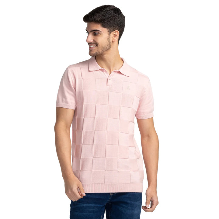 Pink Regular Fit Men's Polo T-Shirt