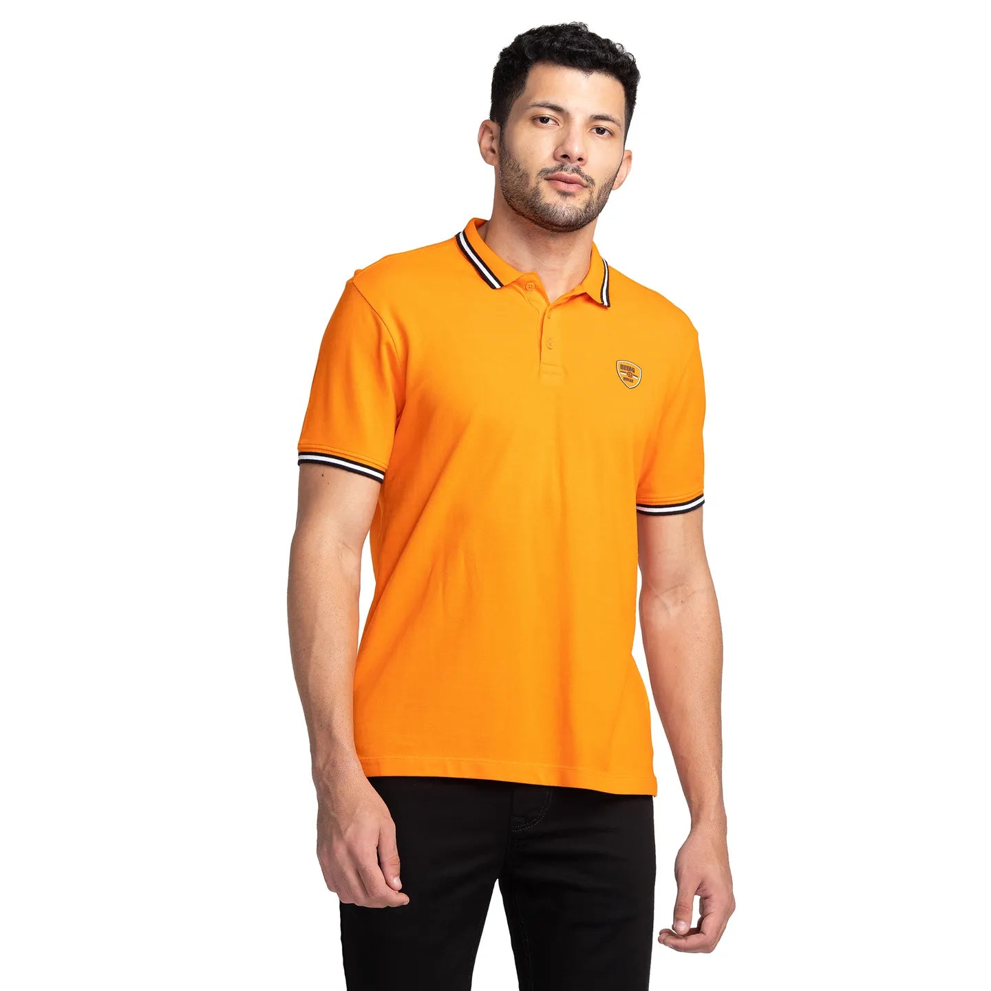 Being Human Clothing Men Regular Fit Polo Neck T-Shirts-Vibrant Orange