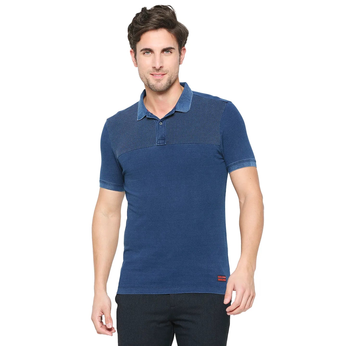 Being Human Clothing Men Regular Fit Polo Neck T-Shirts-Indigo