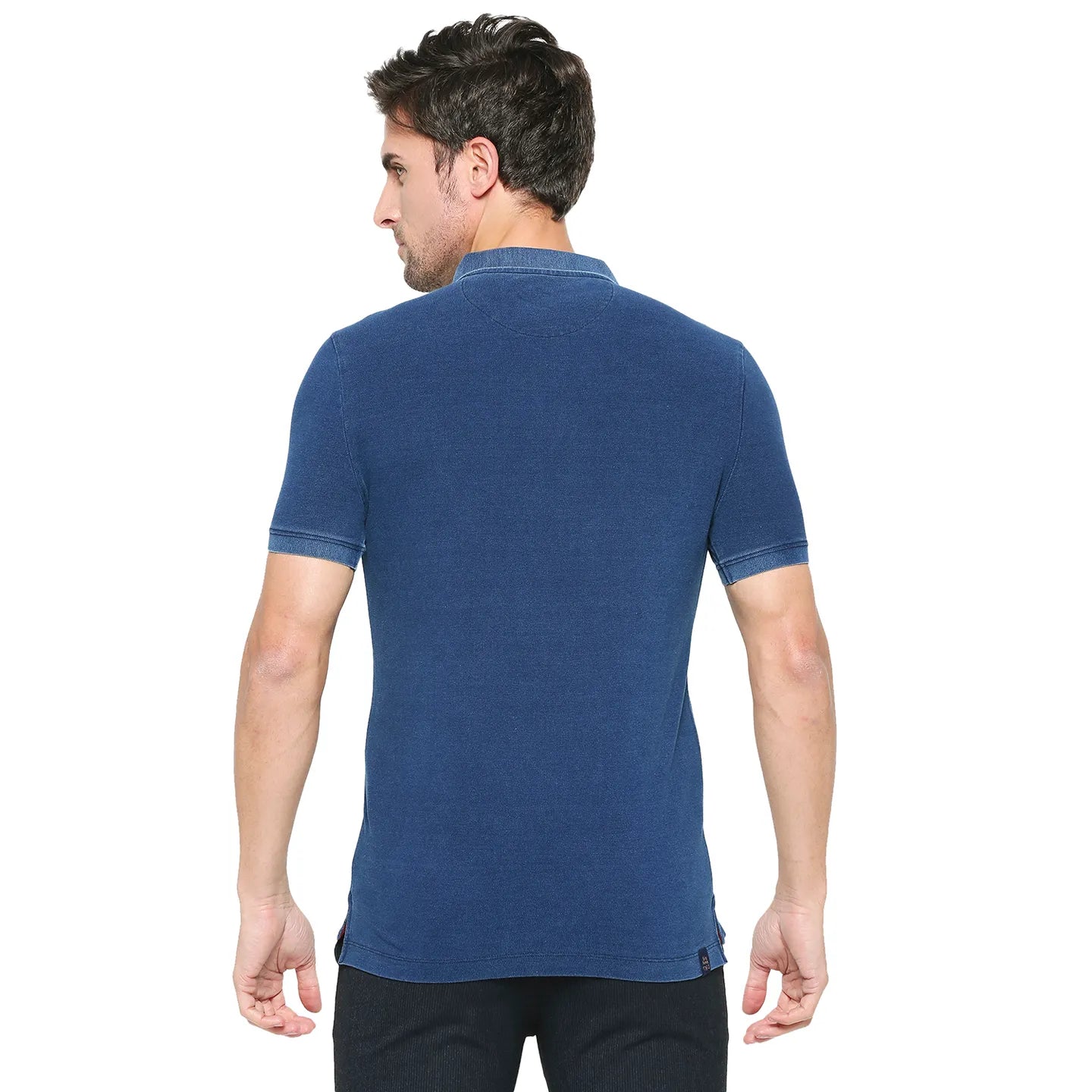Being Human Clothing Men Regular Fit Polo Neck T-Shirts-Indigo