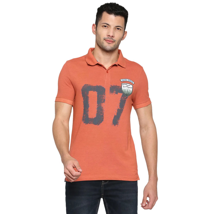 Orange Regular Fit Men's Polo T-Shirt