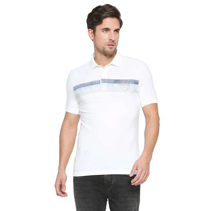 White Regular Fit Men's Polo T-Shirt