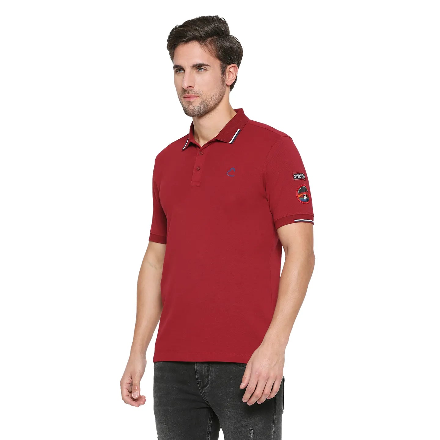 Being Human Clothing Men Regular Fit Polo Neck T-Shirts-Red