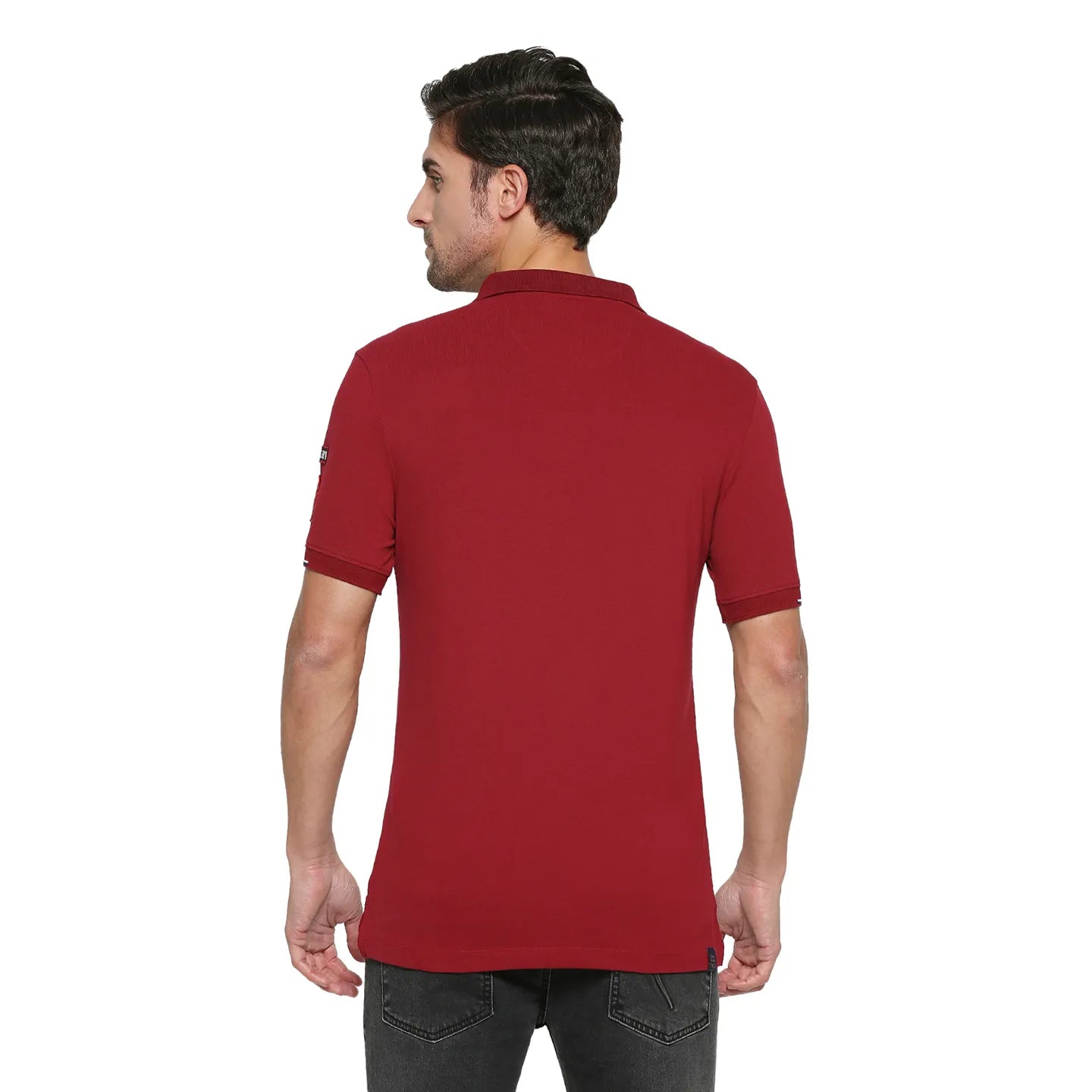 Being Human Clothing Men Regular Fit Polo Neck T-Shirts-Red