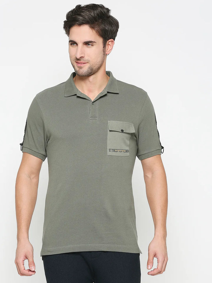Forest Green Regular Fit Men's Polo T-Shirt