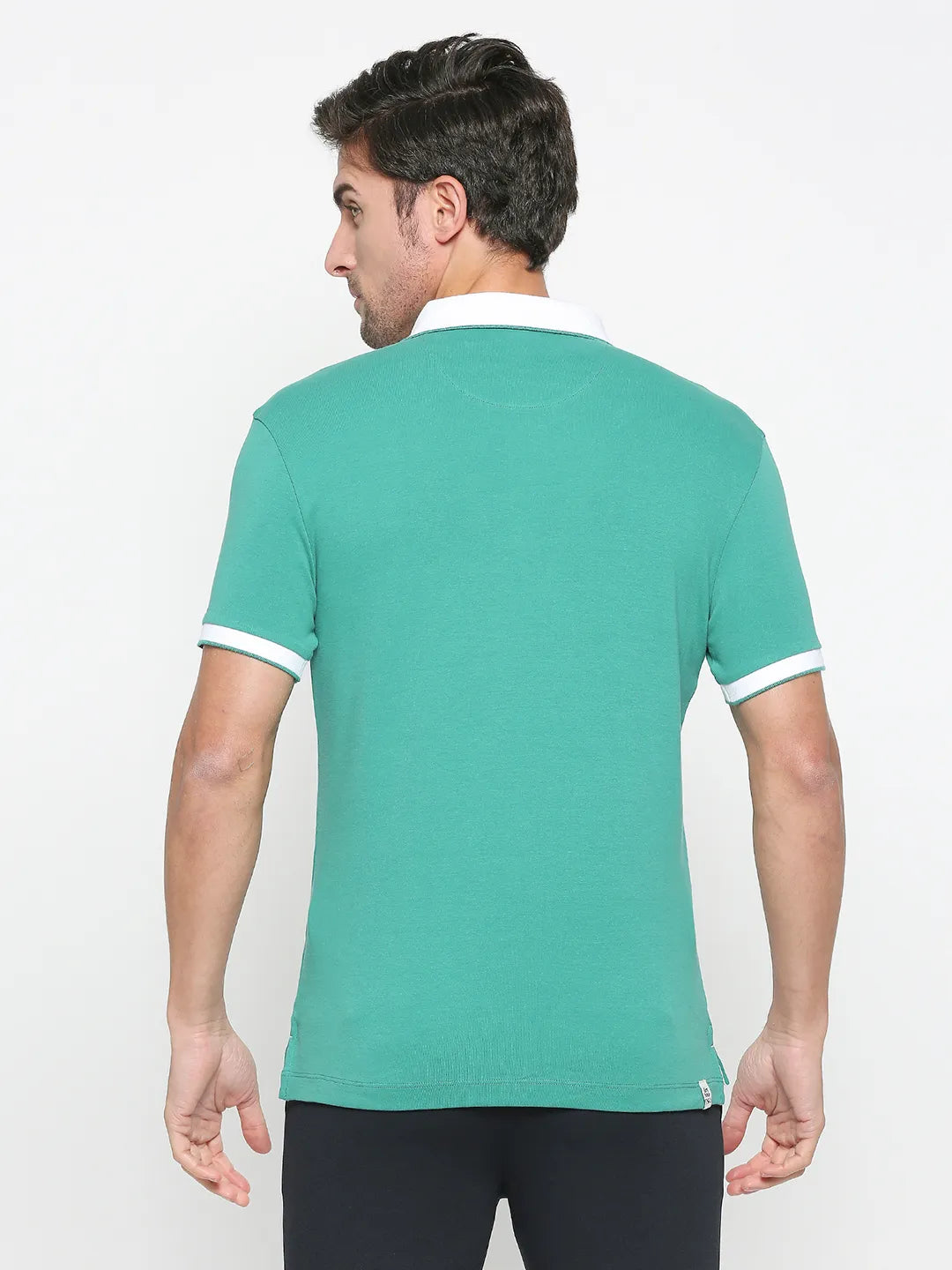 Being Human Clothing Men Regular Fit Polo Neck T-Shirts-Green