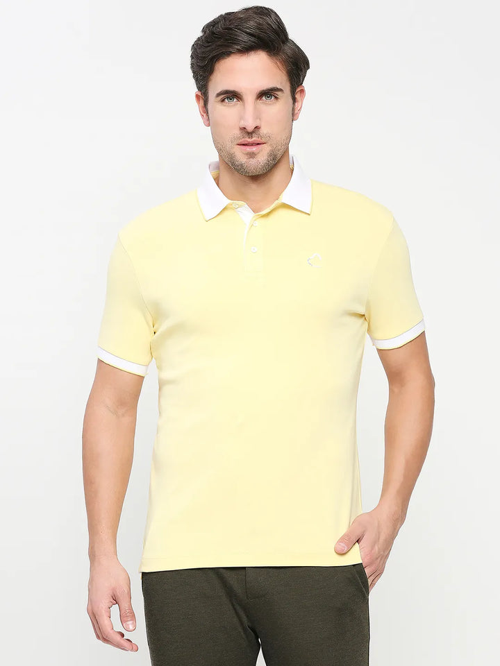 Yellow Regular Fit Men's Polo T-Shirt