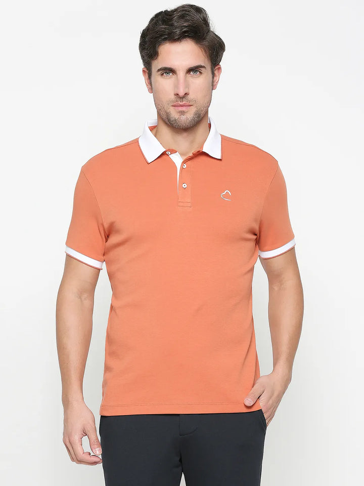 Orange Regular Fit Men's Polo T-Shirt