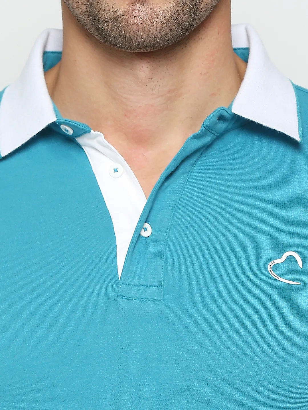 Being Human Clothing Men Regular Fit Polo Neck T-Shirts-Tile Blue