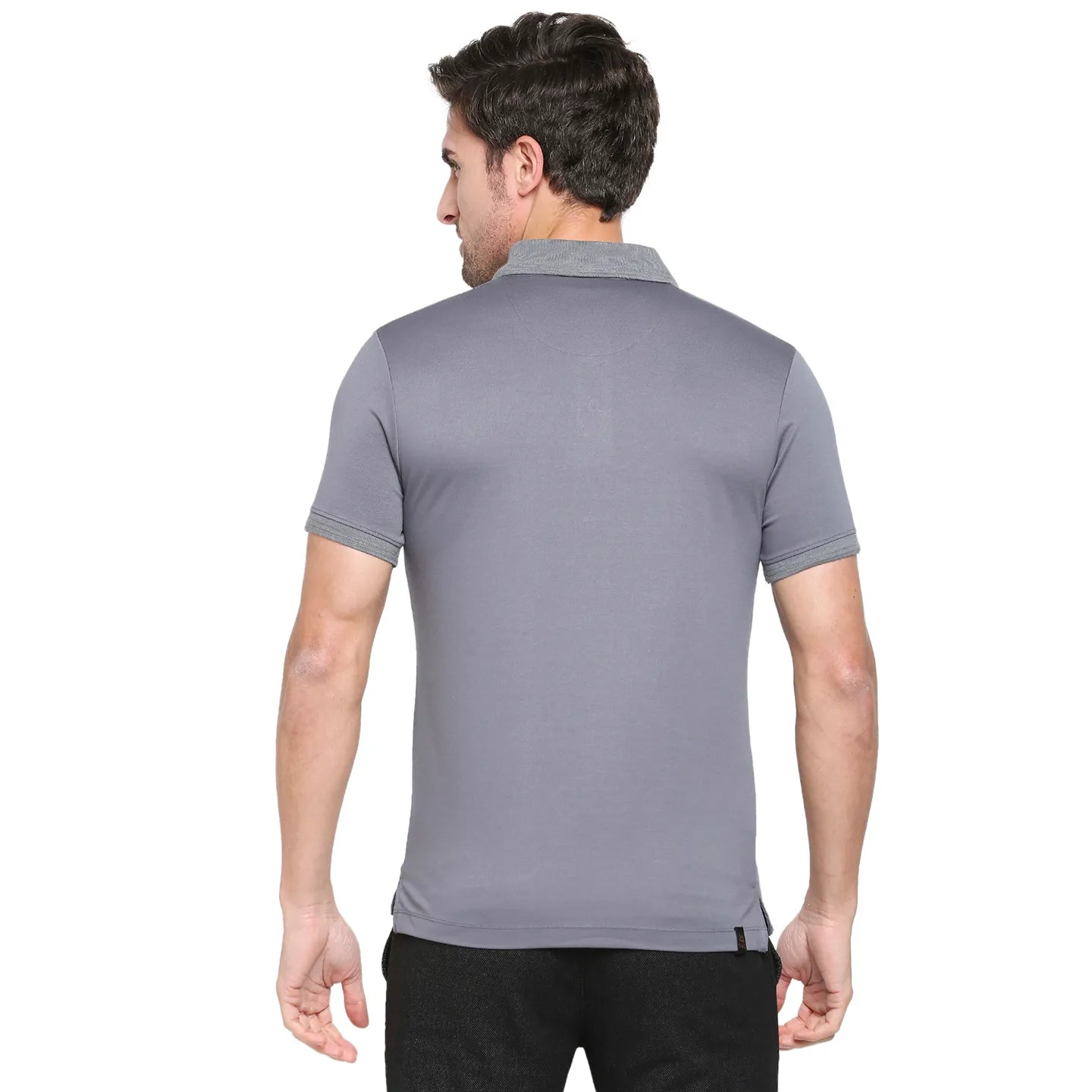 Being Human Clothing Men Regular Fit Polo Neck T-Shirts-Dark Grey