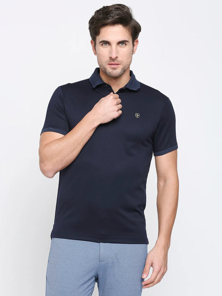 Blue Regular Fit Men's Polo T-Shirt