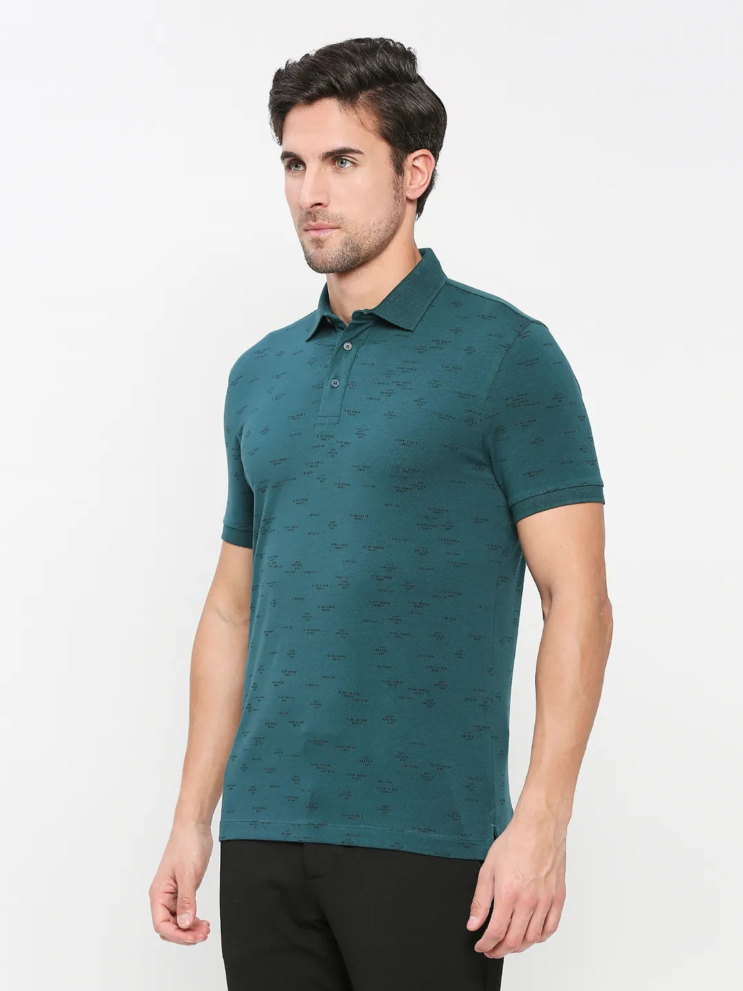 Being Human Clothing Men Regular Fit Polo Neck T-Shirts-Deep Teal