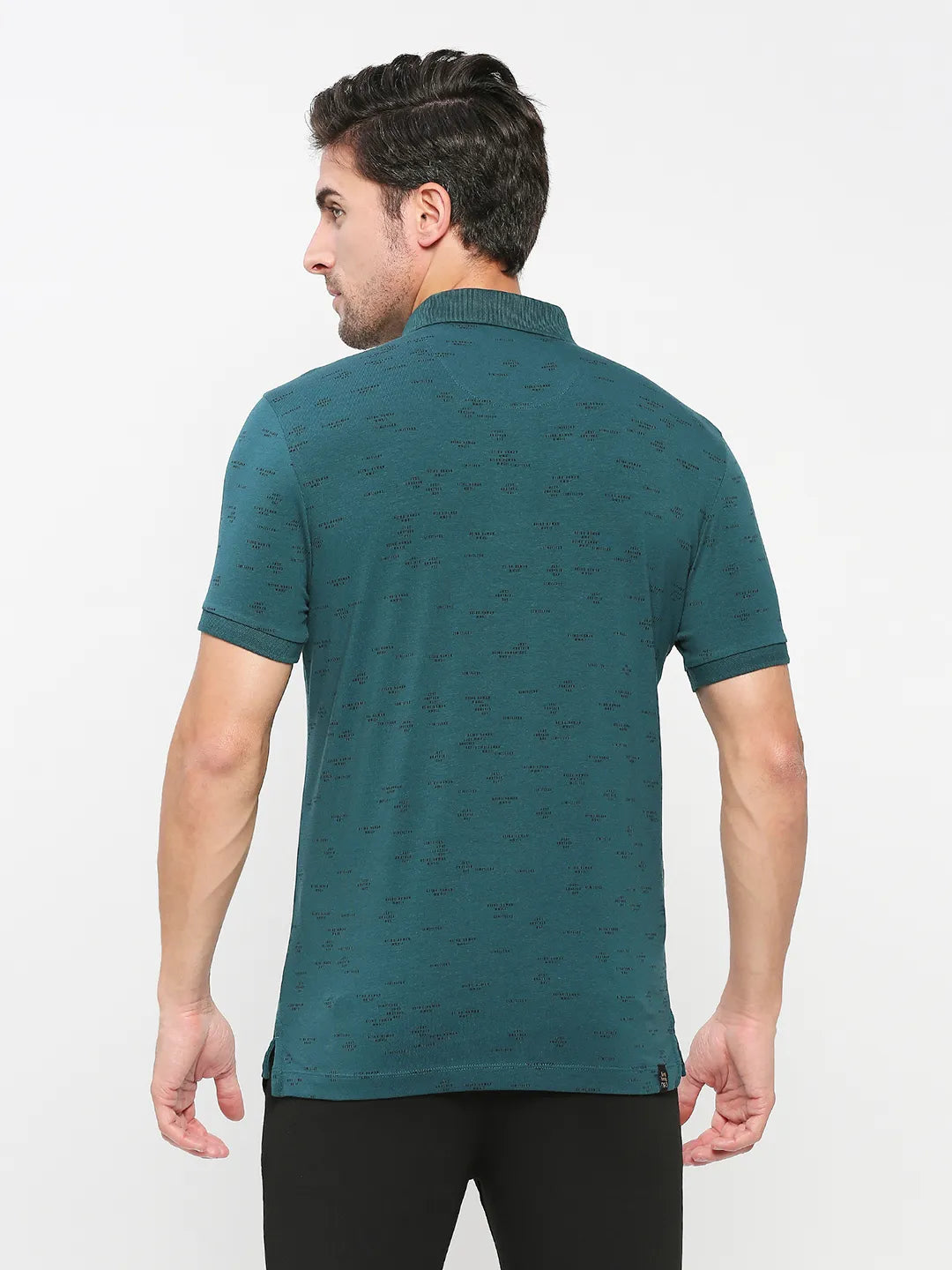 Being Human Clothing Men Regular Fit Polo Neck T-Shirts-Deep Teal
