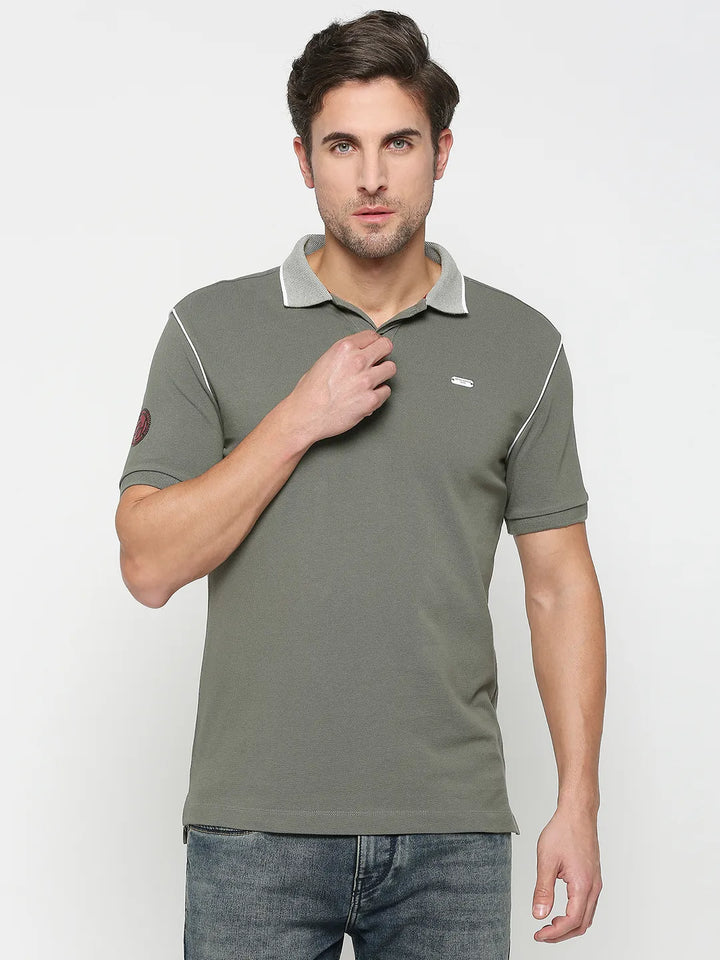Forest Green Regular Fit Men's Polo T-Shirt