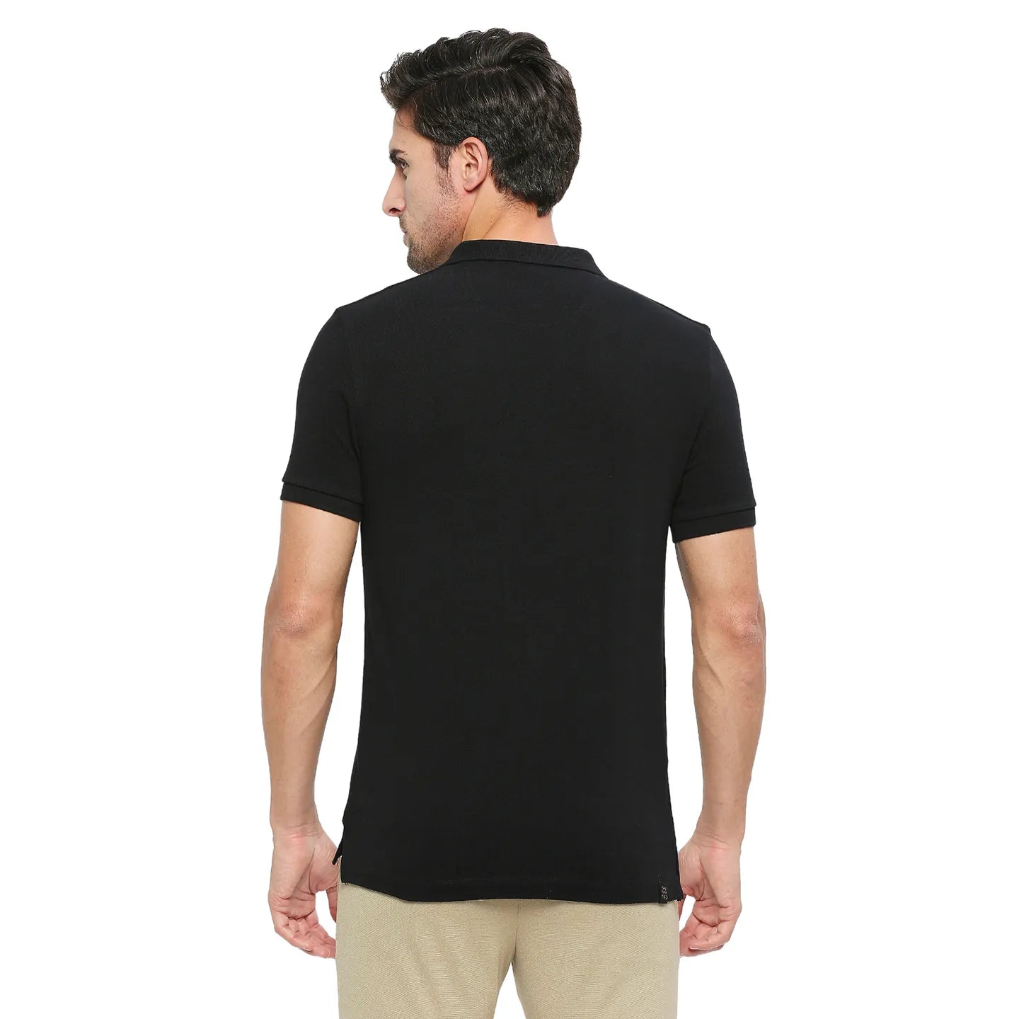 Being Human Clothing Men Regular Fit Polo Neck T-Shirts-Black