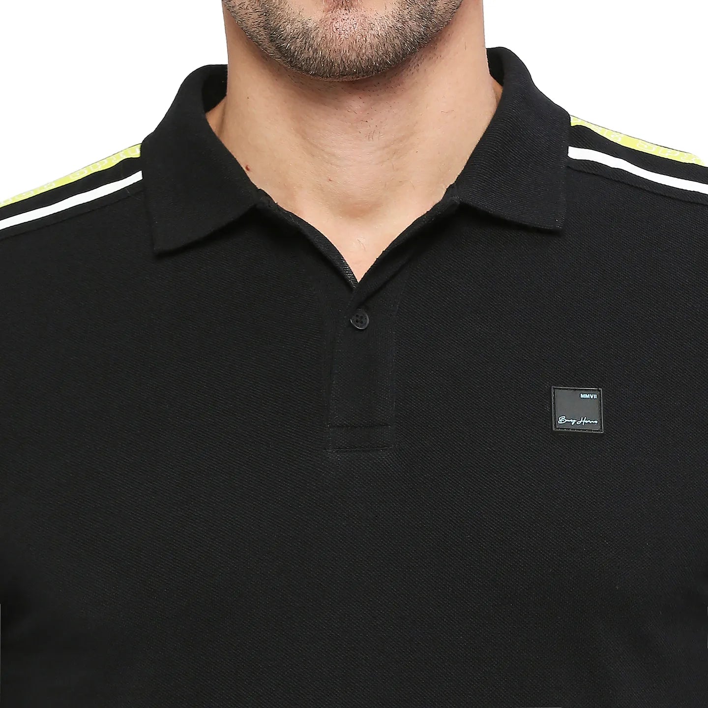 Being Human Clothing Men Regular Fit Polo Neck T-Shirts-Black