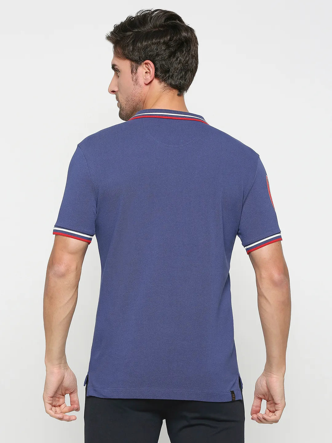 Being Human Clothing Men Regular Fit Polo Neck T-Shirts-Navy