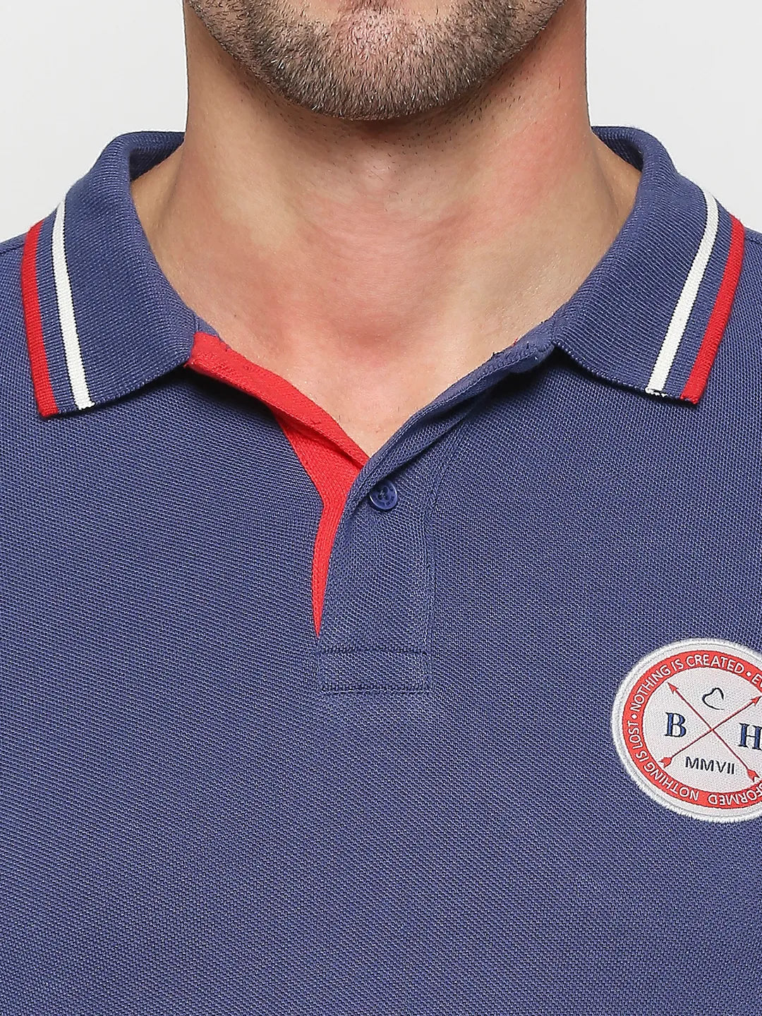 Being Human Clothing Men Regular Fit Polo Neck T-Shirts-Navy