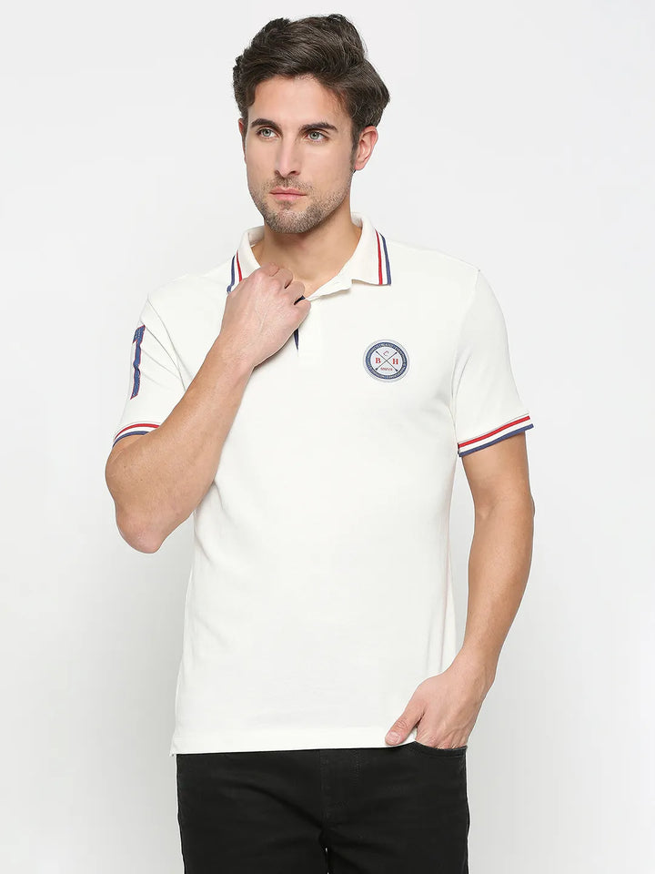 White Regular Fit Men's Polo T-Shirt