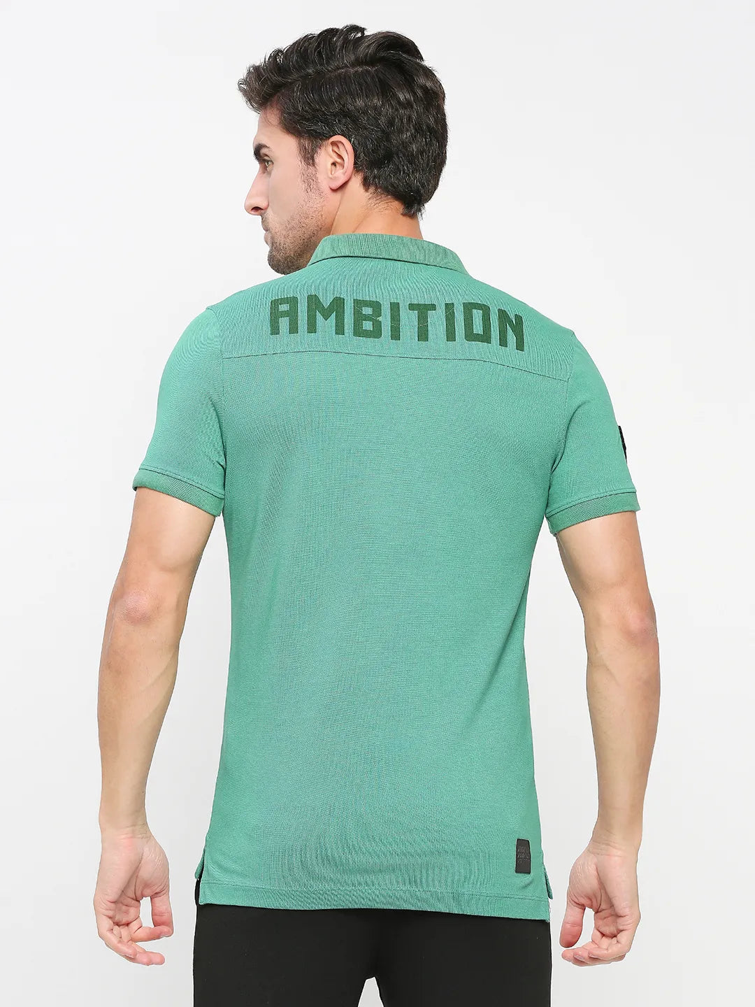 Black Regular Fit Men's Polo T-Shirt by Being Human Clothing