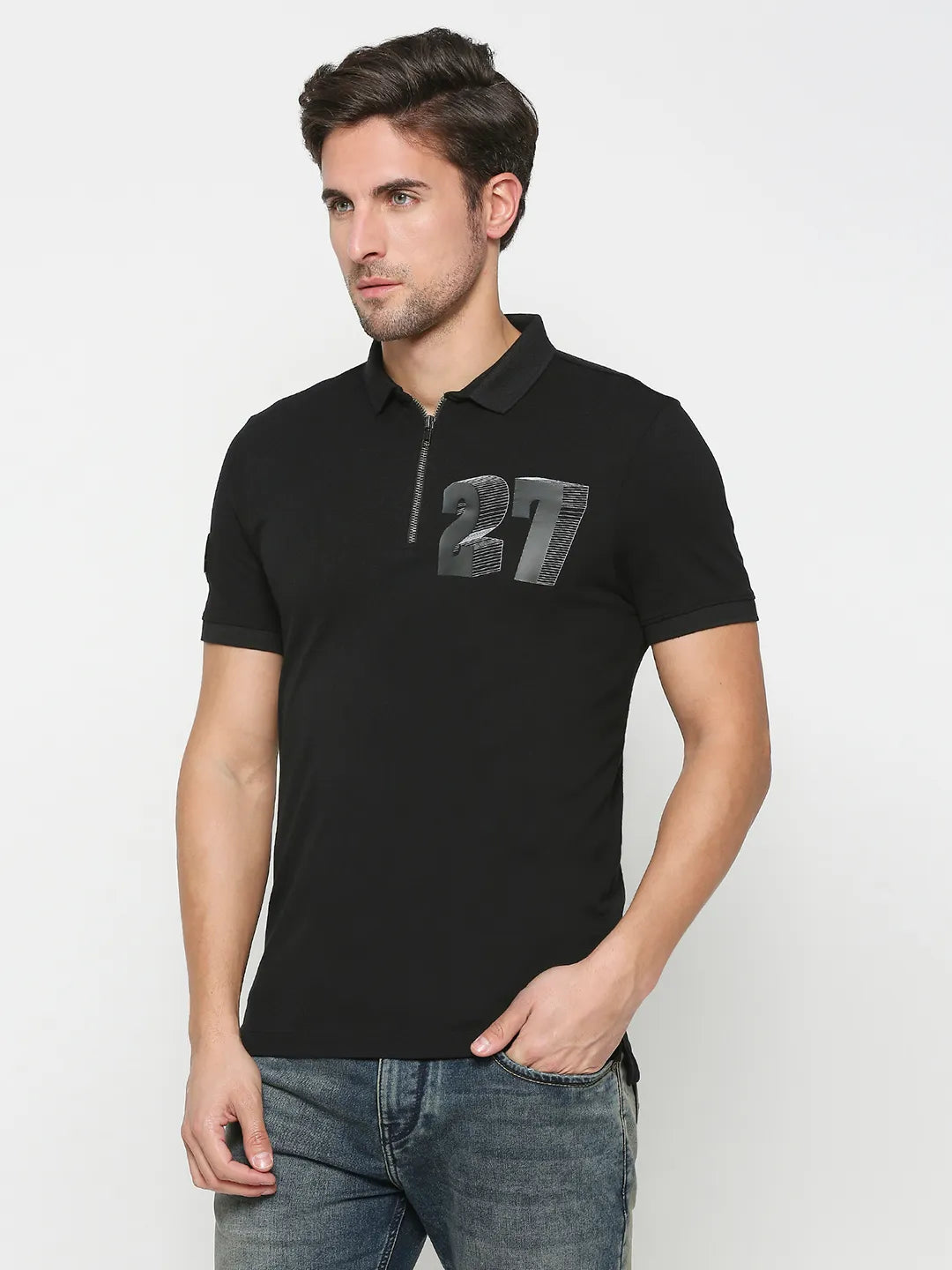 Being Human Clothing Men Regular Fit Polo Neck T-Shirts-Verdant Green