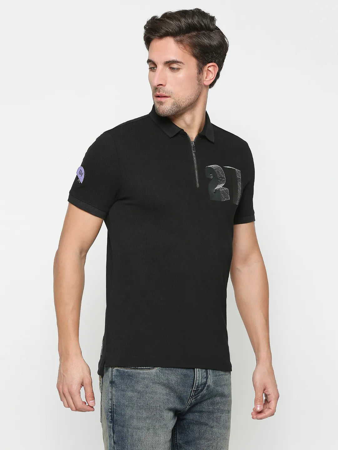 Being Human Clothing Men Regular Fit Polo Neck T-Shirts-Verdant Green