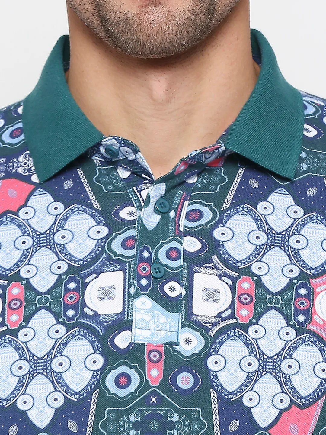 Being Human Clothing Men Regular Fit Polo Neck T-Shirts-Deep Teal