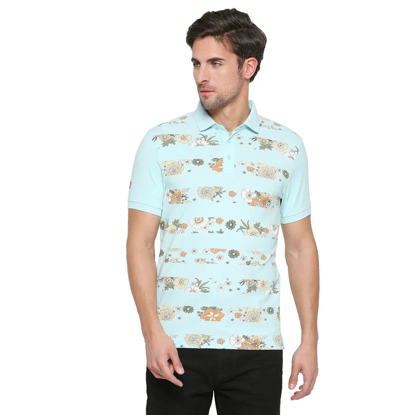 Being Human Clothing Men Regular Fit Polo Neck T-Shirts-Deep Teal