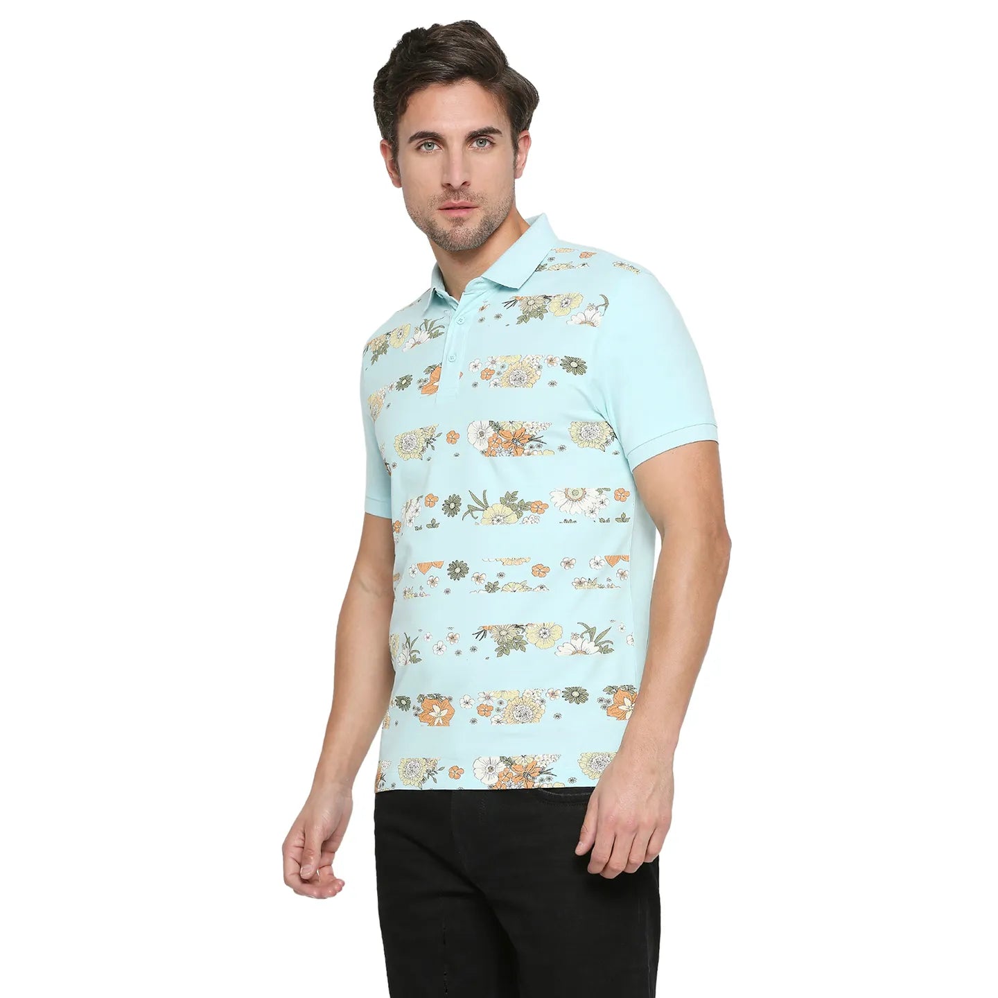 Being Human Clothing Men Regular Fit Polo Neck T-Shirts-Deep Teal