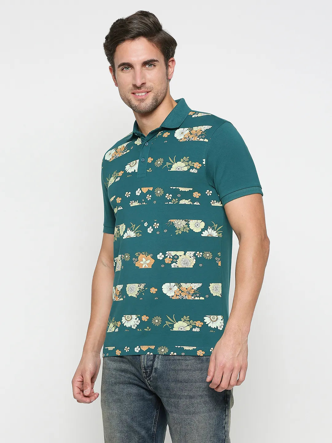 Being Human Clothing Men Regular Fit Polo Neck T-Shirts-Ice Blue