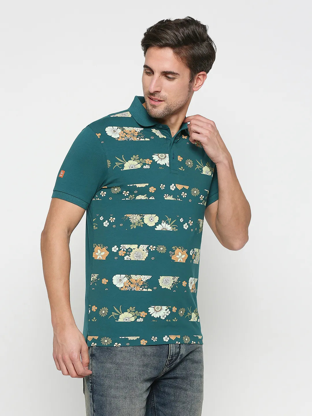 Being Human Clothing Men Regular Fit Polo Neck T-Shirts-Ice Blue