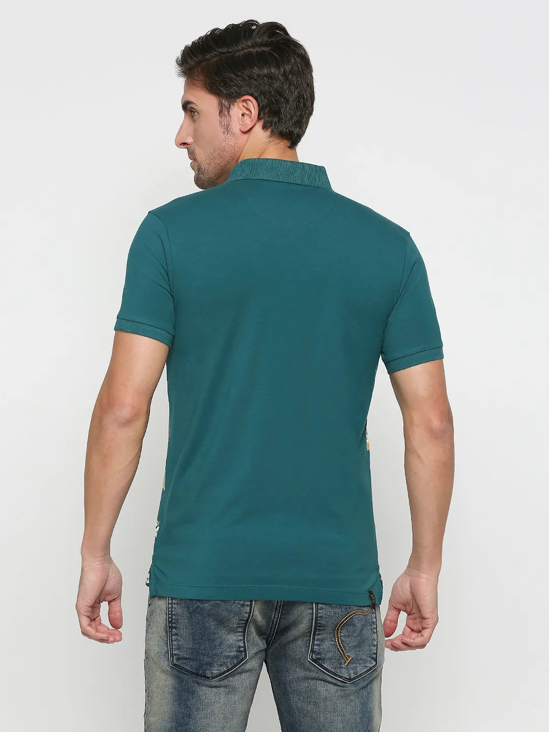 Being Human Clothing Men Regular Fit Polo Neck T-Shirts-Ice Blue