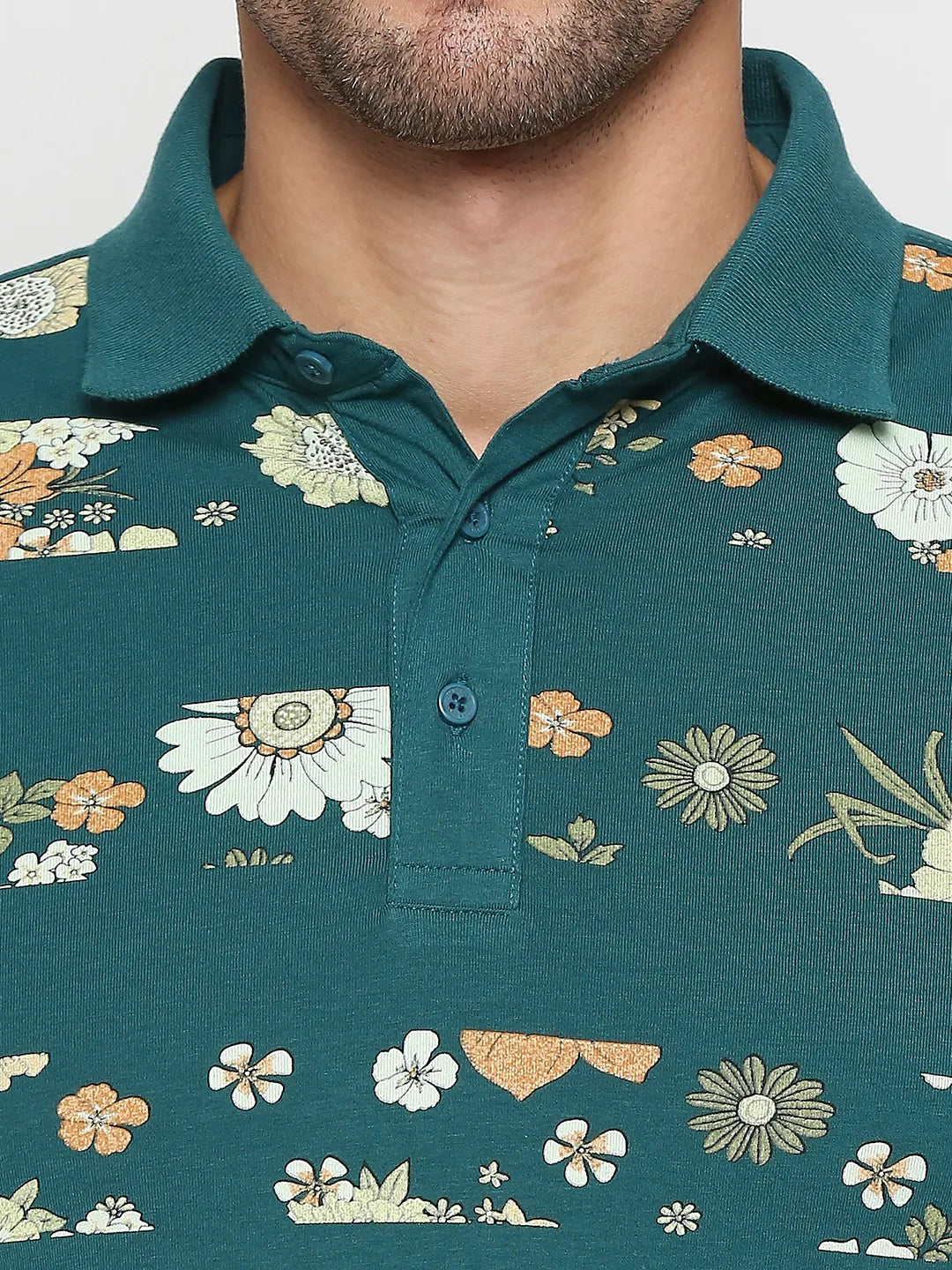 Being Human Clothing Men Regular Fit Polo Neck T-Shirts-Ice Blue