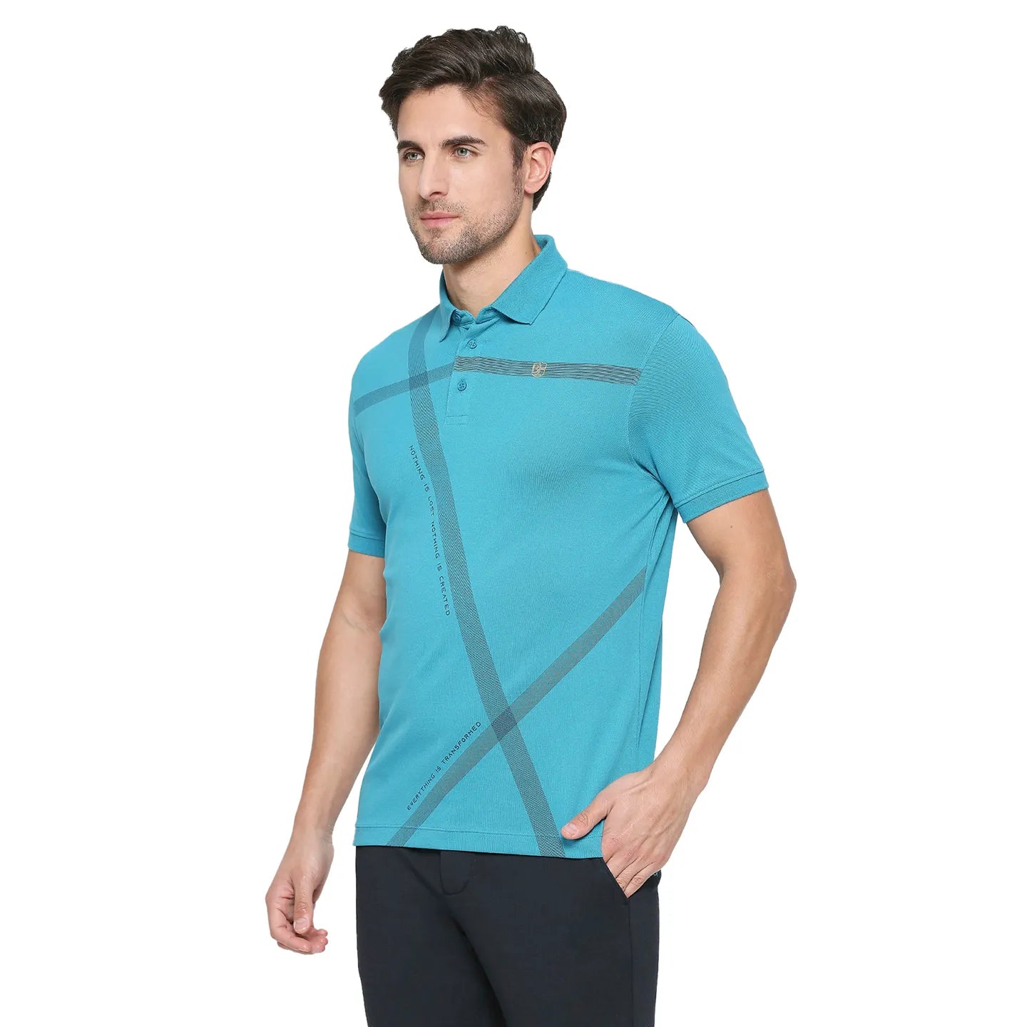 Blue Regular Fit Men's Polo T-Shirt by Being Human Clothing