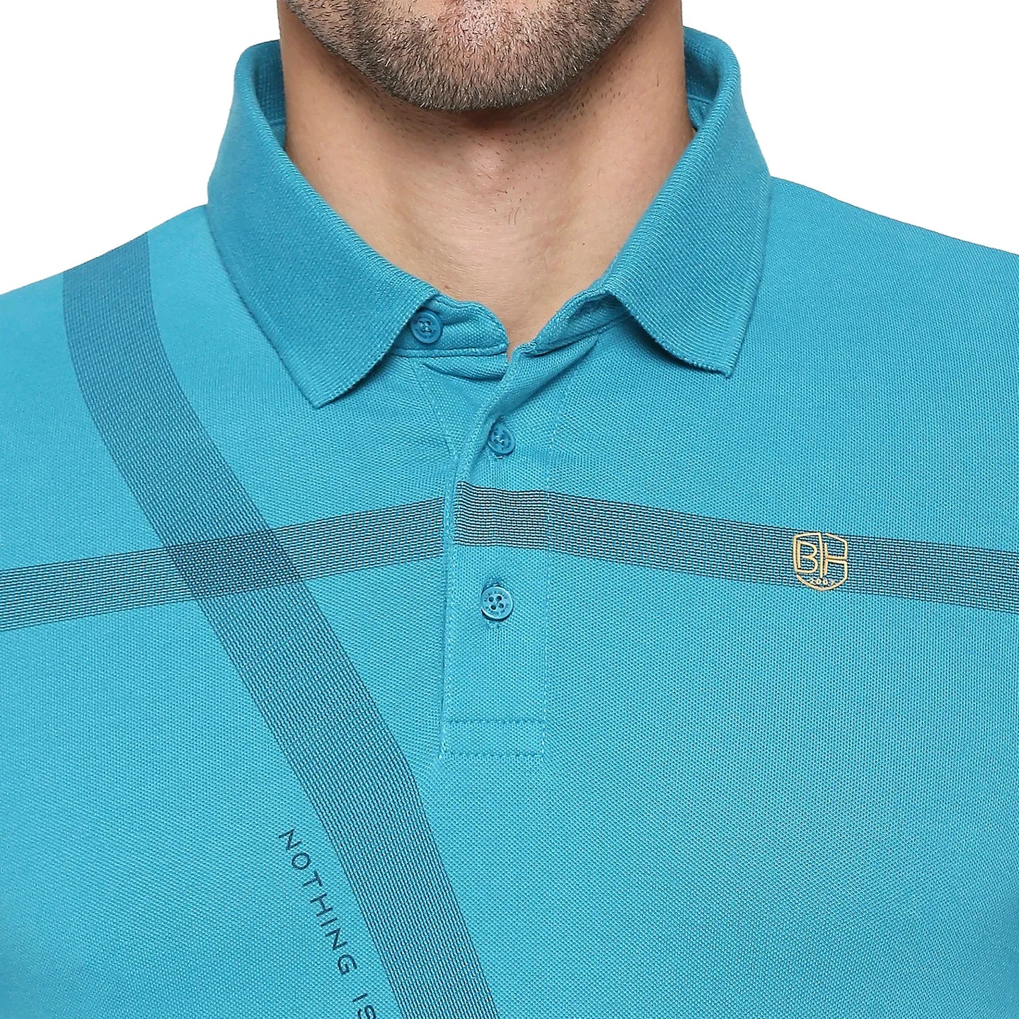 Blue Regular Fit Men's Polo T-Shirt by Being Human Clothing