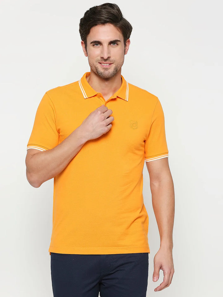Yellow Regular Fit Men's Polo T-Shirt