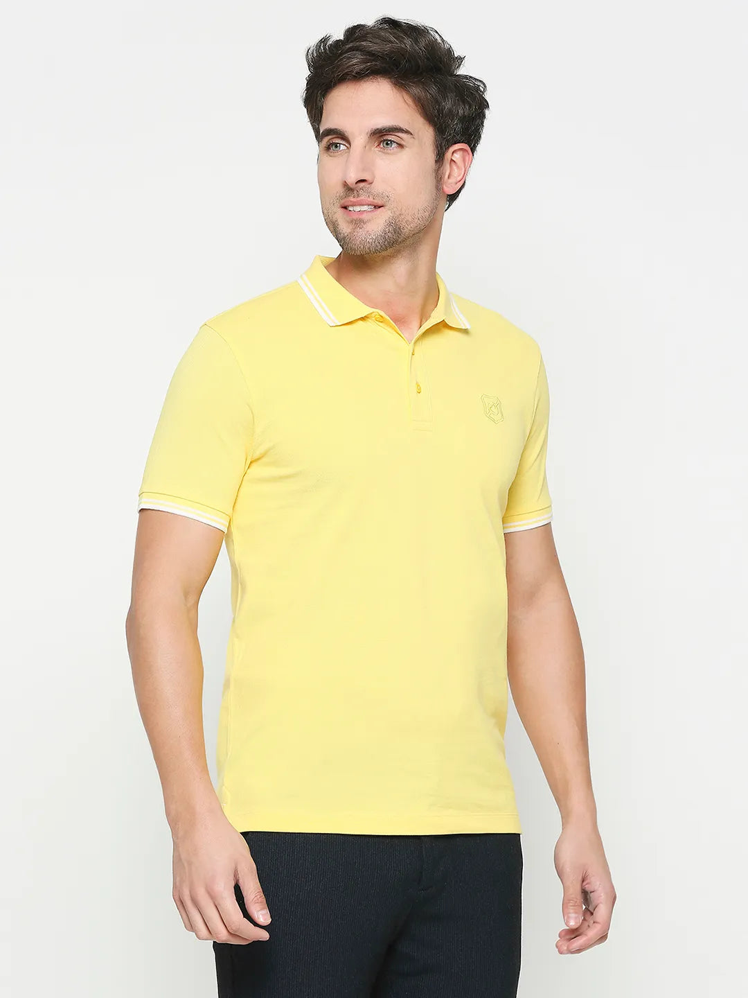 Being Human Clothing Men Regular Fit Polo Neck T-Shirts-Vibrant Yellow